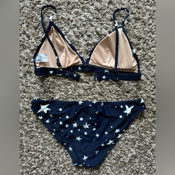 J. Crew Navy and White Stars Bikini top + bottom - Picture 2 of 3